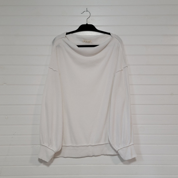 Free People We the Free Slouchy Thermal Size Large Oversized Boxy Casual Boho - Picture 1 of 8